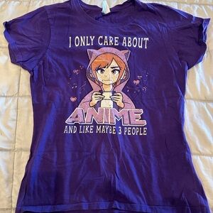 Purple Anime Graphic Tee for Women